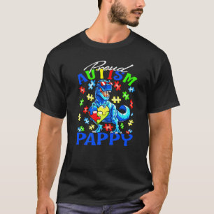 T-shirt Papa fier de l'autisme dinosaure Premium de sensib