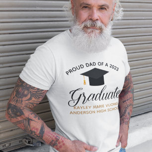 T-shirt Papa fier diplômé de la promotion 2021 Nom personn
