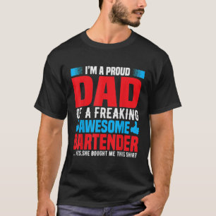 T-shirt Papa fier d'un barman de cuisine - Bartending Bar