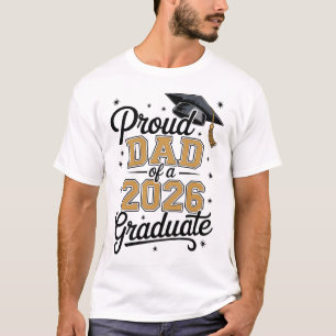 T-shirt Papa Fier D'un Diplômé 2026 Or Remise Des Diplômes