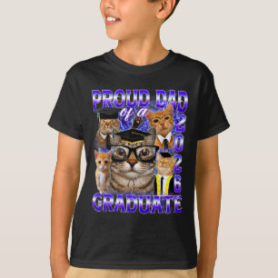 T-shirt Papa fier d'un diplômé de 2026 mème drôle de chat