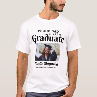 T-shirt Papa fier d'un diplômé de 2026 Personnalisé