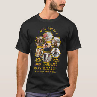 T-shirt Papa fier d'un diplômé de 20XX | Collage de photos