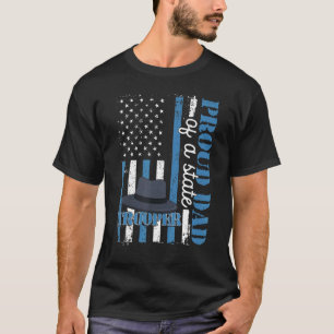 T-shirt Papa fier d'un diplômé d'un agent de la police d'É
