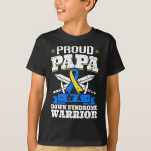 T-shirt Papa fier d'un guerrier du syndrome de Down Trisom