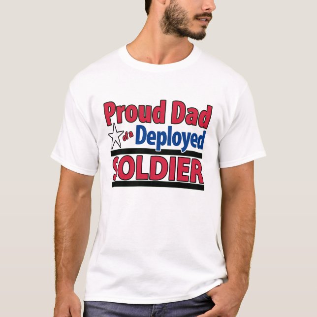 T-shirt Papa fier d'une chemise déployée de soldat (Devant)