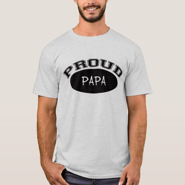 T-shirt Papa fier (noir) (Devant)
