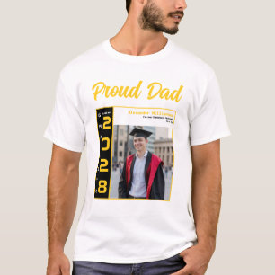 T-shirt Papa fier Photo de remise de diplôme Jaune Noir Bl