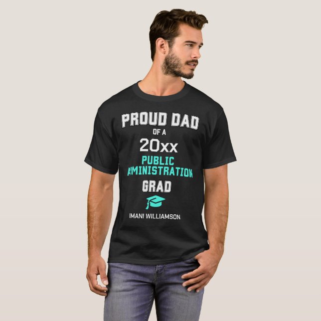 T-shirt PAPA FIÈRE ADMINISTRATION PUBLIQUE 2026 Diplôme pe (Devant entier)