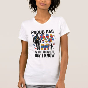 T-shirt Papa fière Autisme Garçon le plus dur Design Vecto