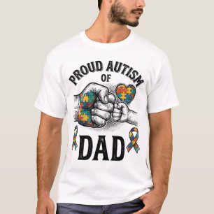 T-shirt Papa fièrement autiste Vintage Gravure Chemise de