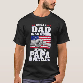 T-shirt Papa fierté drapeau américain père enfant