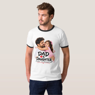 T-SHIRT PAPA & FILLE DEUX CŒURS UN LIEN INÉBRANLABLE