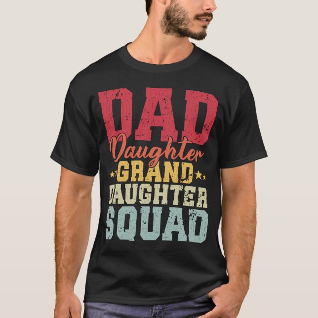 T-shirt Papa Fille Petite-Fille Squad Drôle Correspondance (Devant)