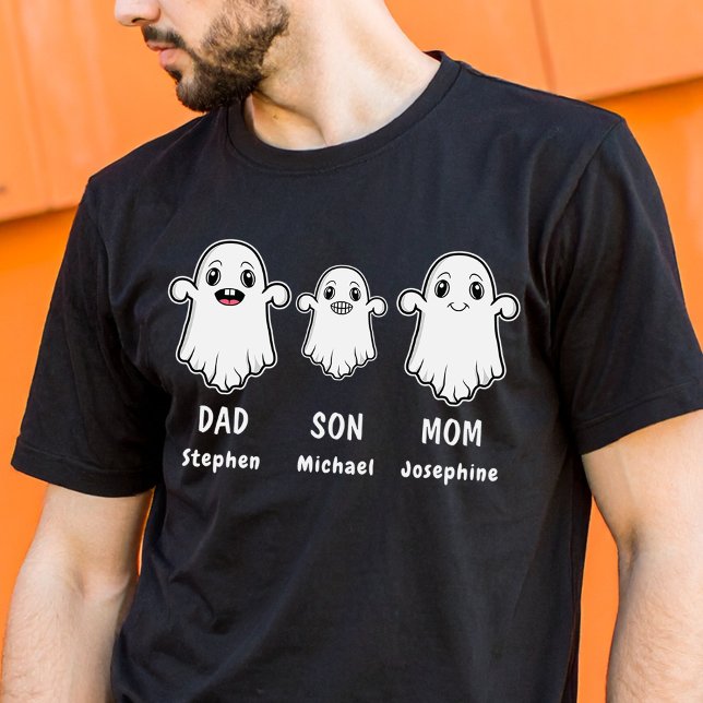T-shirt Papa Fils Et Maman 3 Personnes Fantôme Famille Hal (Disclaimer: This image is a digital mockup.)