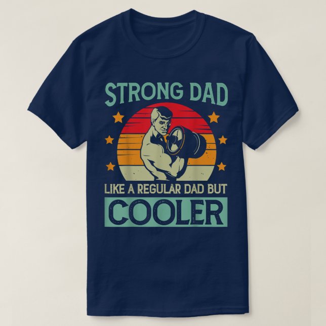 T-shirt Papa fort Comme Papa normal Poids Lifting Père' (Design devant)