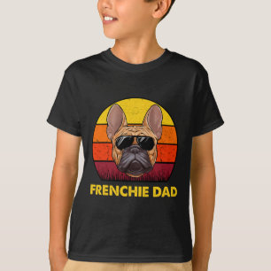 T-shirt Papa Frenchie Rétro Lunettes de Soleil Coucher de