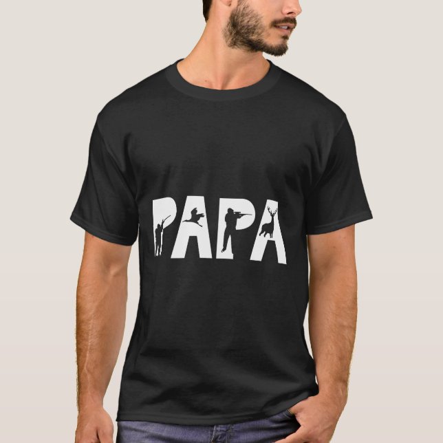 T-shirt Papa Funny Chasse Cerf Chasseur de canard Papa Pèr (Devant)