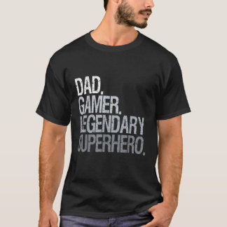 T-shirt Papa gamer légendaire superhéros