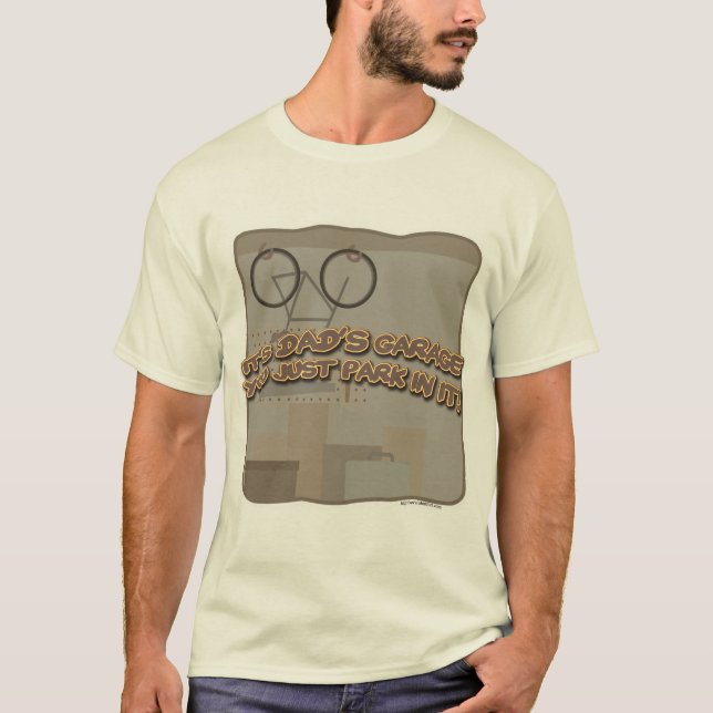 T-shirt Papa Garage Illustré Dessin Slogan (Devant)