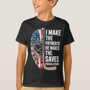 T-shirt Papa gardien de but de hockey sur glace 
