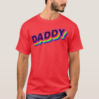 T-shirt Papa, Gay Daddy Bear, Retro LGBT Rainbow, LGBTQ