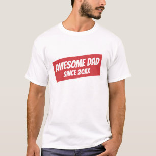 T-shirt Papa génial depuis 20XX Moderne Simple