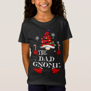 T-Shirt Papa Gnome Buffalo Plaid Correspondant Famille Noë