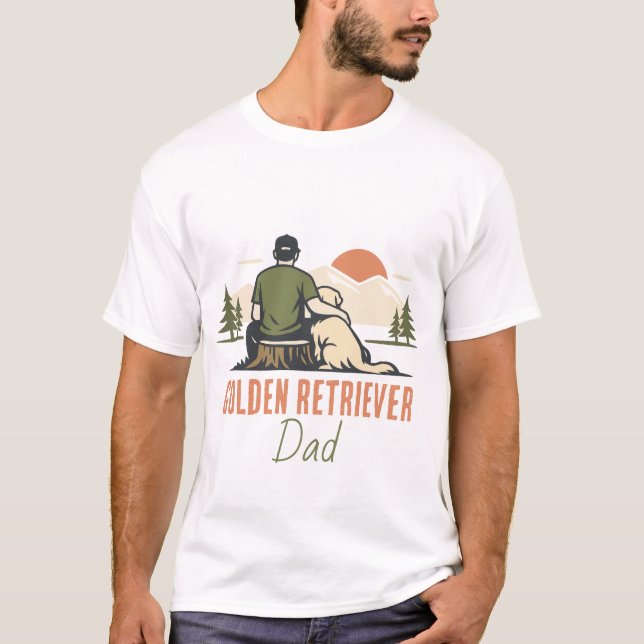 T-shirt Papa Golden Retriever (Devant)
