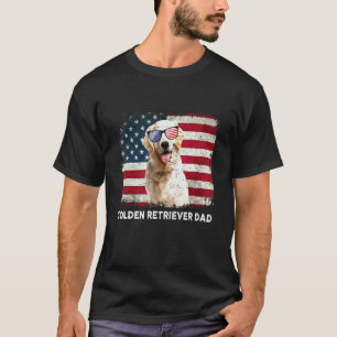 T-shirt Papa Golden Retriever Drapeau Américain Le 4 Juill