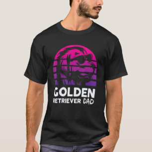 T-shirt Papa Golden Retriever Rétro 80s Golden Retriever C