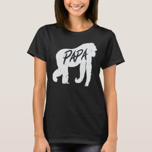 T-shirt Papa Gorilla Ape T Chemise Singe Animal Faune Gi