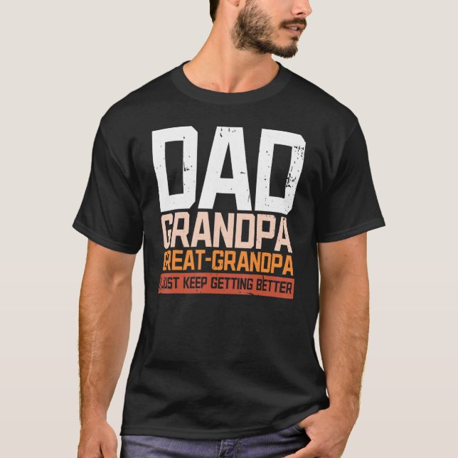 T-shirt Papa Grand Papi Grand Mari Grand Papi Papa Papa Pa (Devant)