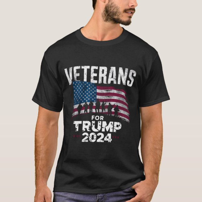 T-shirt Papa Grand-Père Anciens Combattants Pour Trump 202 (Devant)