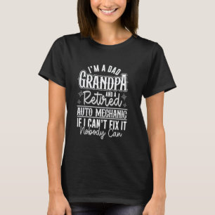 T-shirt Papa Grand-père et un mécanicien automobile retrai
