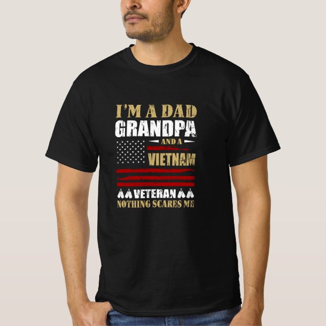 T-shirt Papa, grand-père et vétéran du Vietnam (Devant)