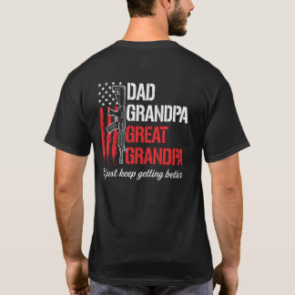 T-shirt Papa, grand-père, grand-père - Je m'améliore