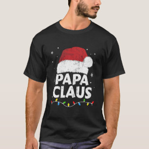 T-shirt Papa Grand-Père Noël Lumières Famille Pyjama