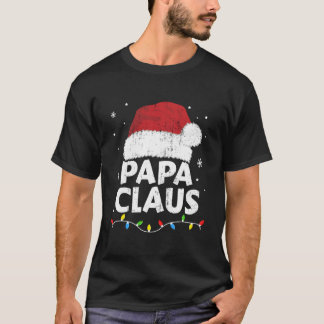 T-shirt Papa Grand-Père Noël Lumières Famille Pyjama