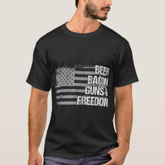 T-shirt Papa grand-père Vétérinaire US Drapeau Bacon armes