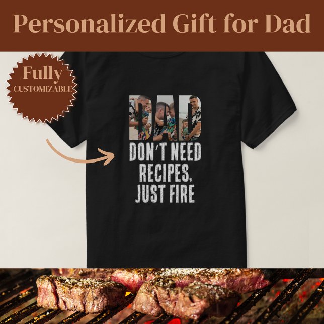 T-shirt Papa Grill Fun sans Recettes Drôle (Funny No Recipes Dad Grill T-Shirt)