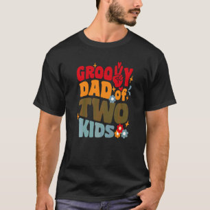 T-shirt Papa Groovy De Deux Enfants Rétro Ondulé 70s Vinta