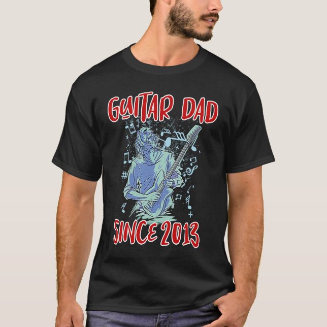 T-shirt Papa guitare depuis 2013 (Devant)