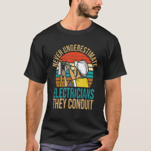 T-shirt Papa Handyman Electricians Conduit électrique eng