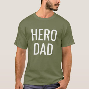 T-shirt Papa Hero Téméraire Texte