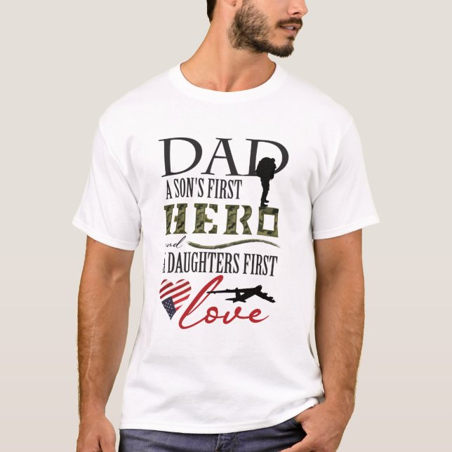 T-shirt Papa héros (Devant)