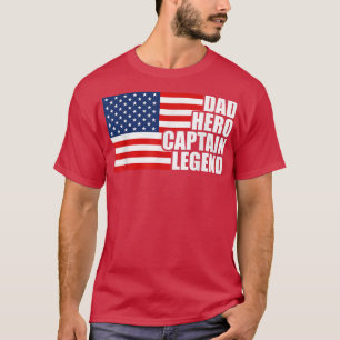 T-shirt Papa héros capitaine légende Boat USA American Fla
