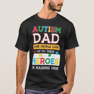 T-shirt Papa héros de l'autisme Je sensibilise les miens D