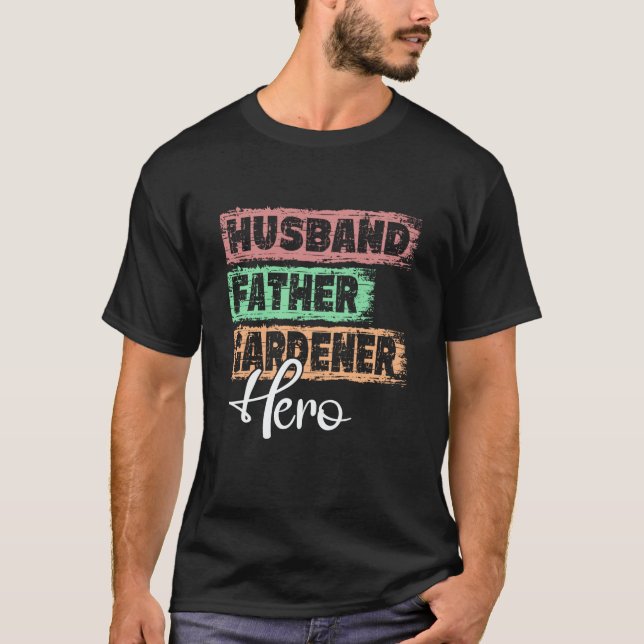 T-shirt Papa héros de profession père jardinier (Devant)