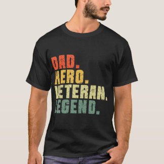 T-shirt Papa Héros Vétérinaire Légende Rétro Anciens Comba